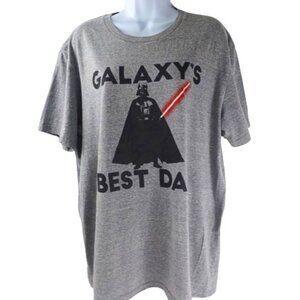 Star Wars Father's Day Grey T-Shirt Sz EXTRA LG Galaxy's Darth Vader Men's Tee